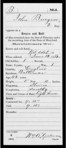 Military service record of John Burgess
